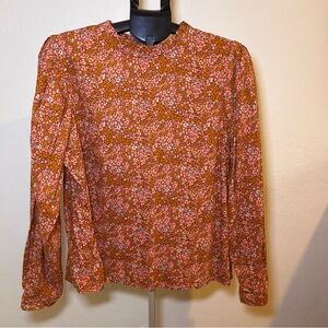 Universal Thread Women’s Floral Long Sleeve Blouse Size Large Boho Casual Top